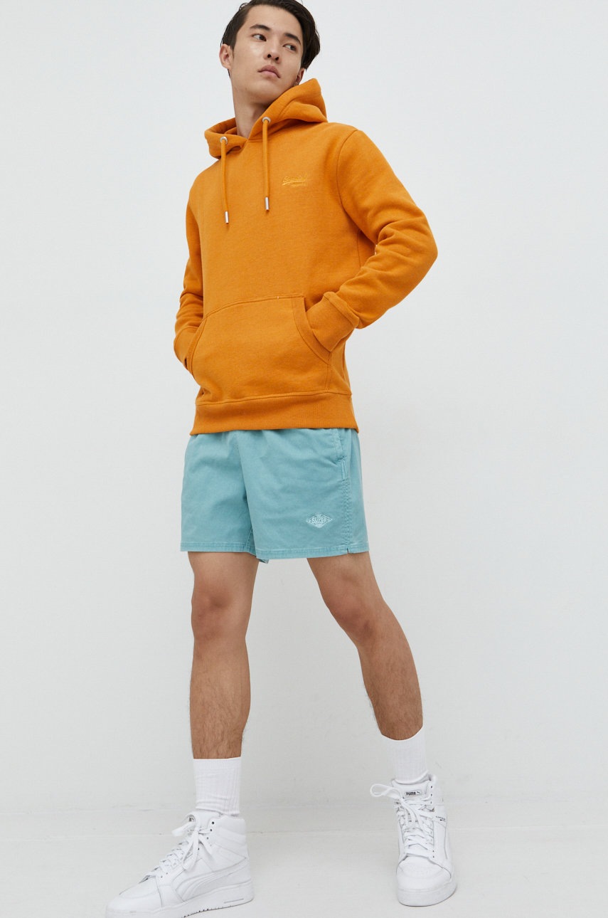 

Кофта Superdry чоловіча колір помаранчевий однотонна