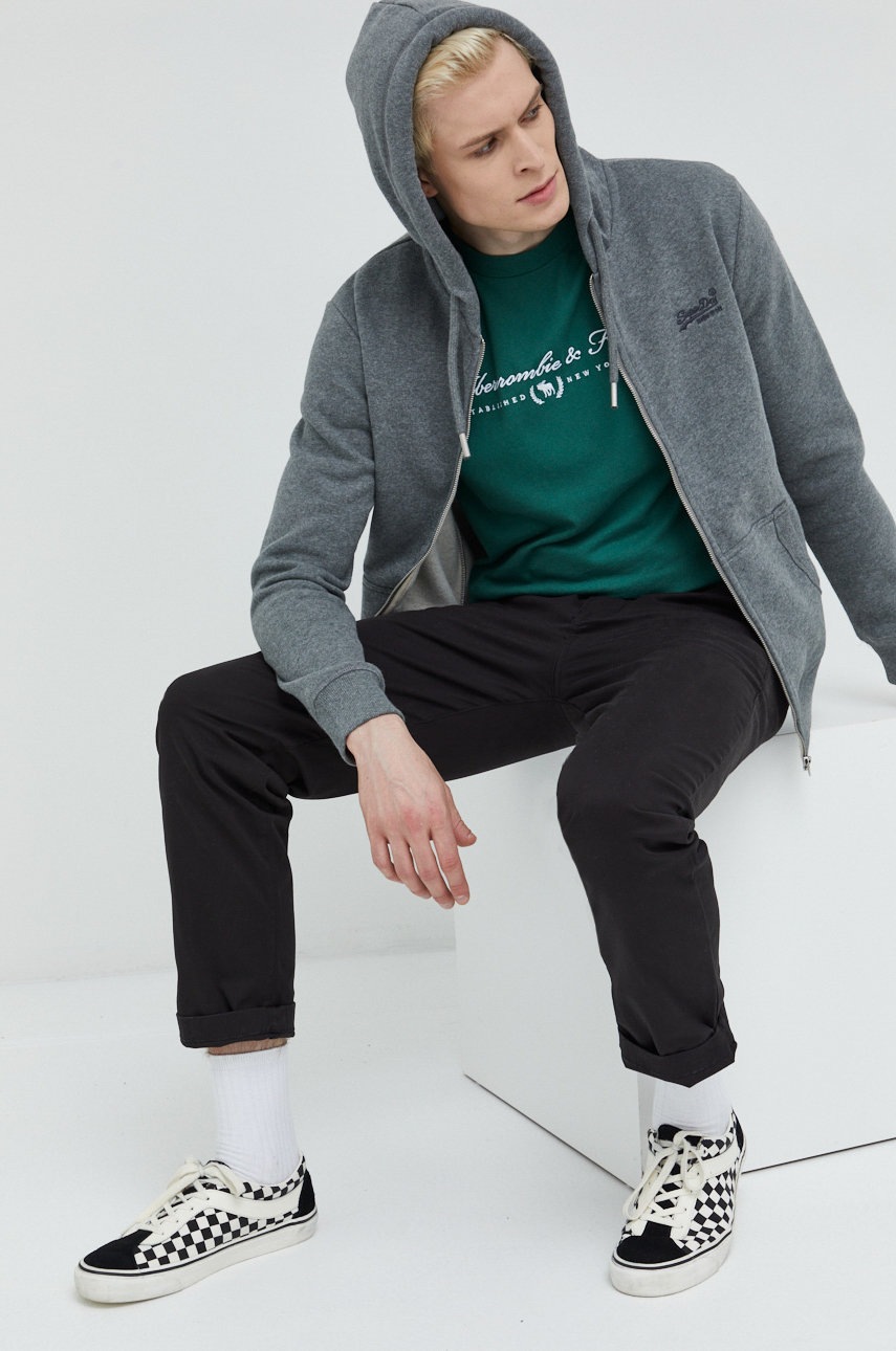 

Кофта Superdry мужская цвет серый однотонная