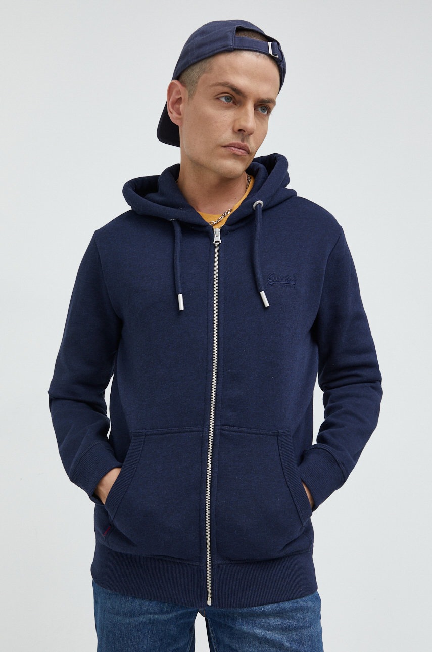 

Суичър Superdry в тъмносиньо с изчистен дизайн, Тъмносин