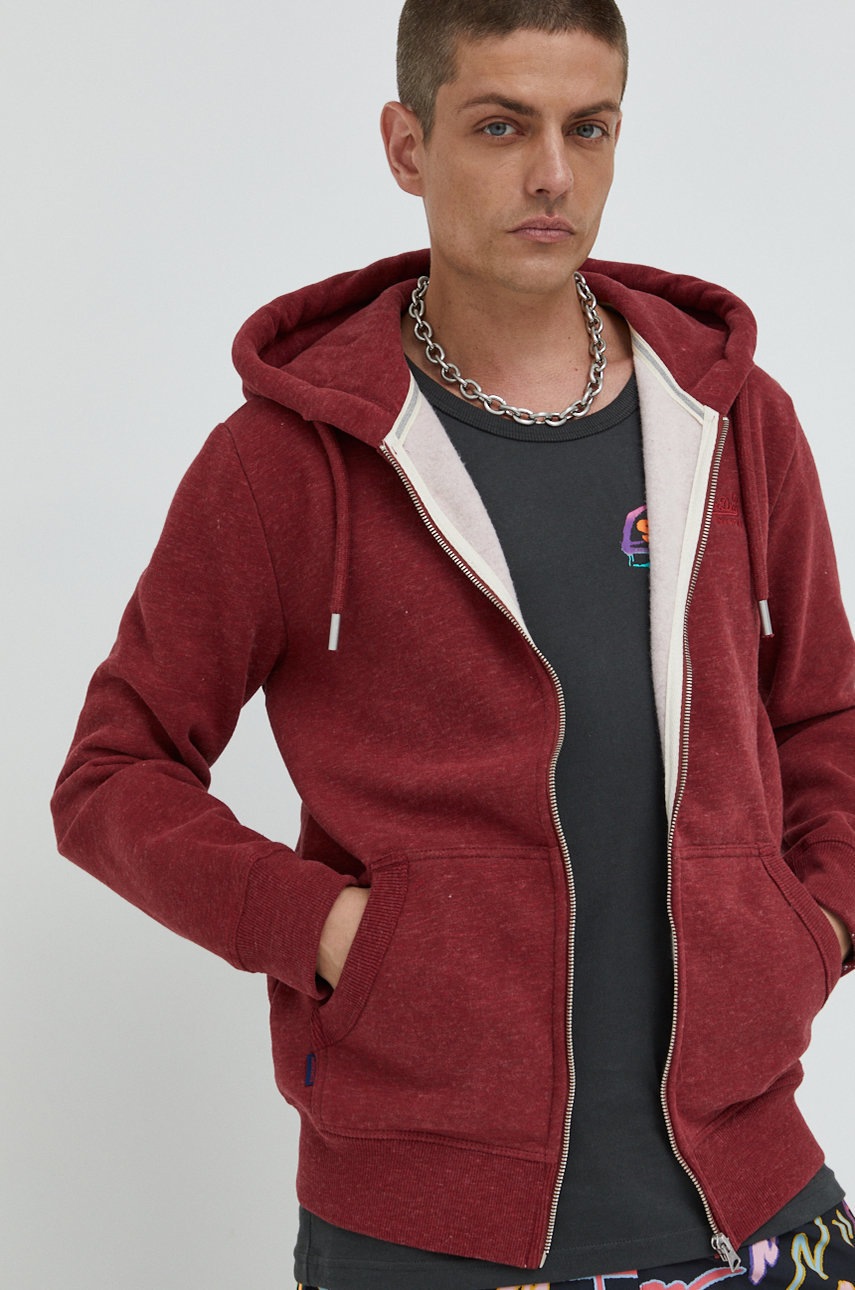 

Суичър Superdry в червено с изчистен дизайн, Червен