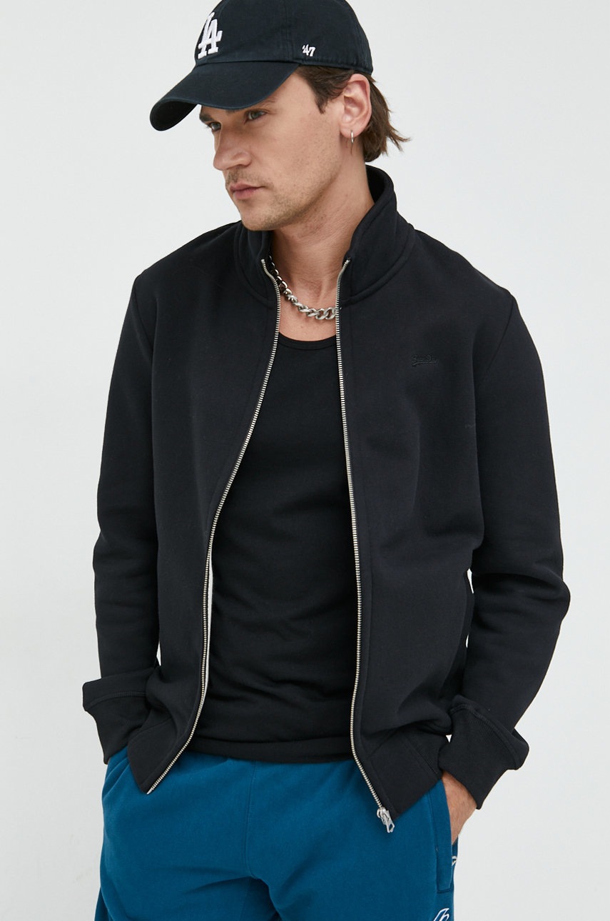 

Суичър Superdry в черно с изчистен дизайн, Черен