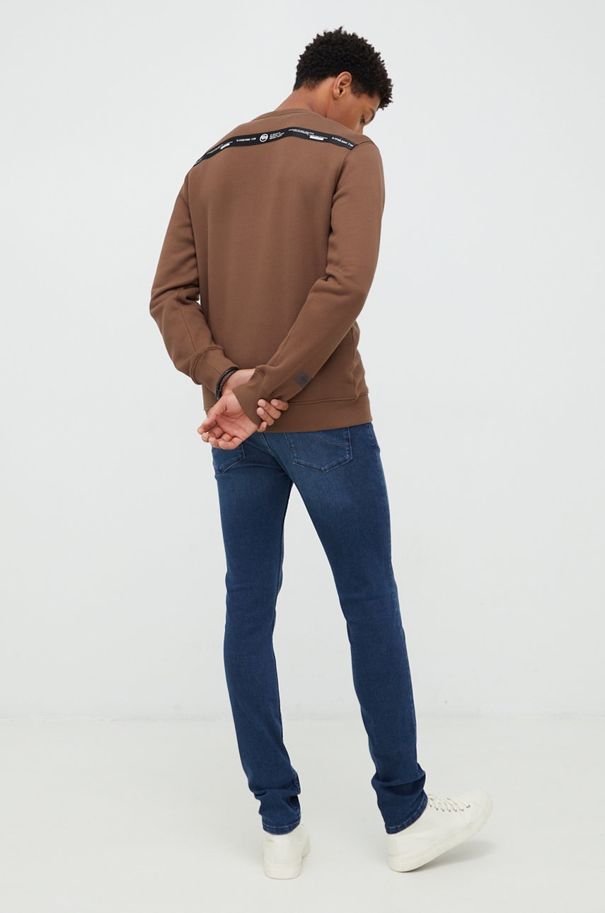 

Кофта G-Star Raw мужская цвет коричневый однотонная