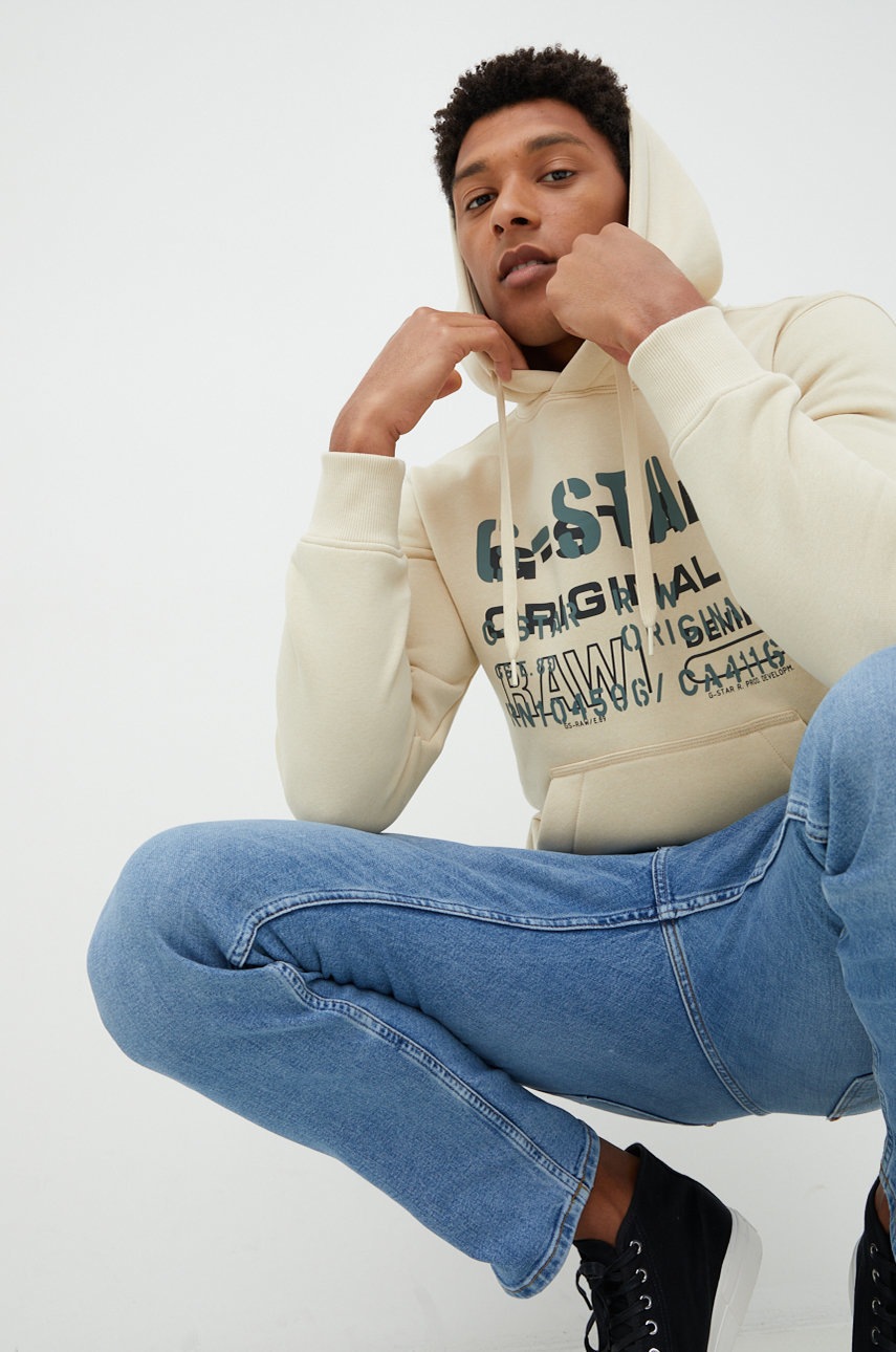 

Кофта G-Star Raw чоловіча колір бежевий однотонна