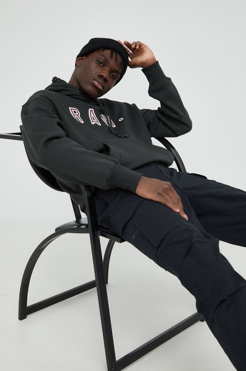 

Кофта G-Star Raw мужская цвет зелёный с капюшоном с принтом