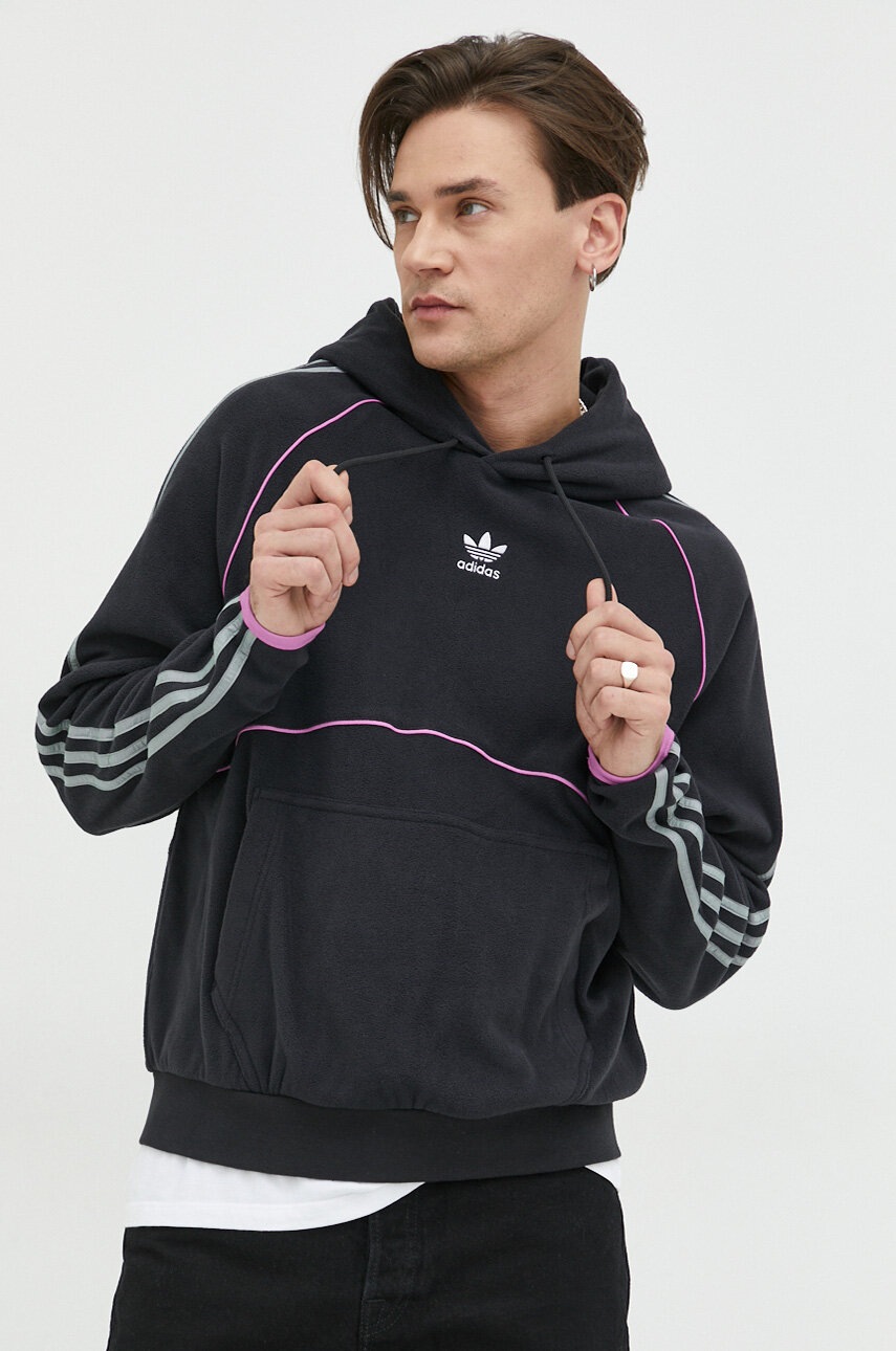 

Кофта adidas Originals мужская цвет чёрный с капюшоном с аппликацией