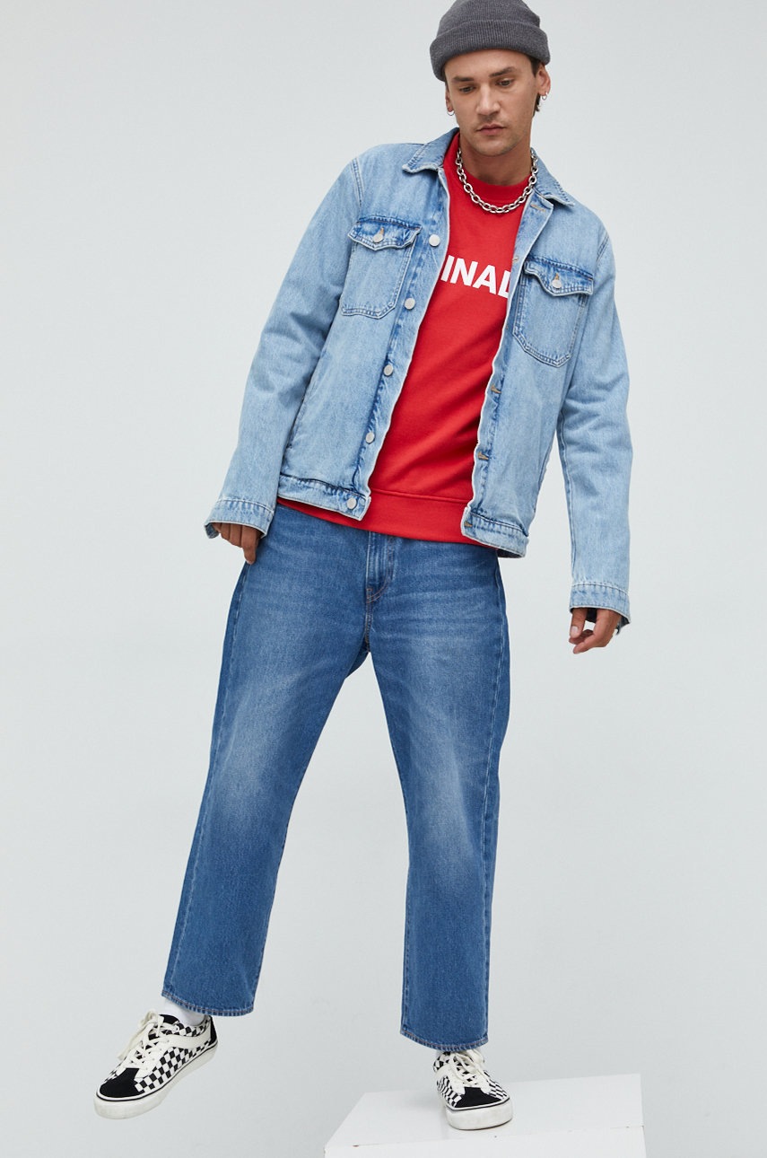 

Хлопковая кофта Jack & Jones Jorclean мужская цвет красный с принтом