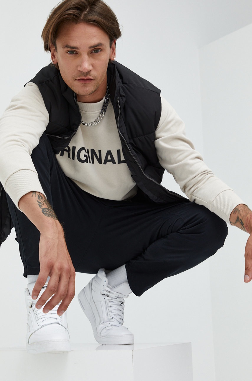 

Хлопковая кофта Jack & Jones Jorclean мужская цвет бежевый с принтом