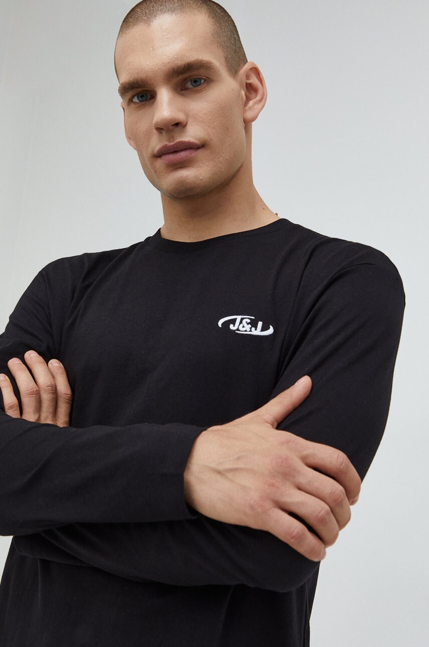 Jack & jones bluza jcodes barbati, culoarea negru, cu imprimeu