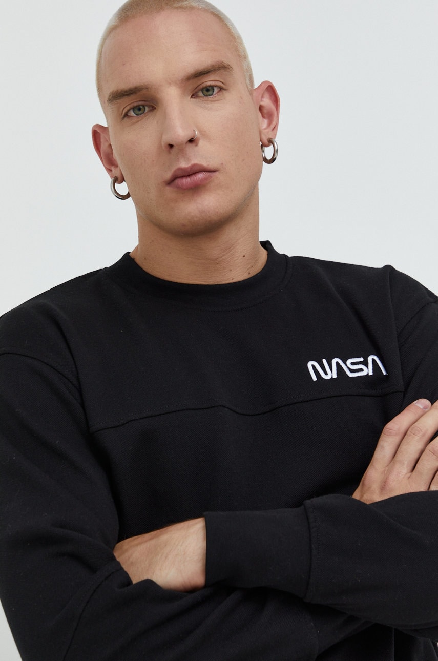 Jack & jones bluza jconasa barbati, culoarea negru, cu imprimeu