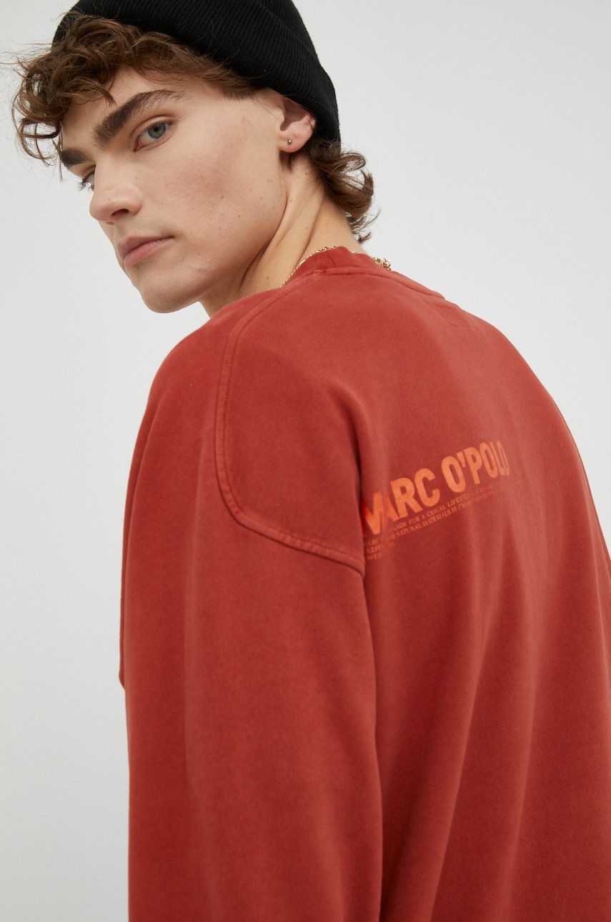 Marc O’Polo hanorac de bumbac barbati, culoarea portocaliu, cu imprimeu answear.ro imagine noua