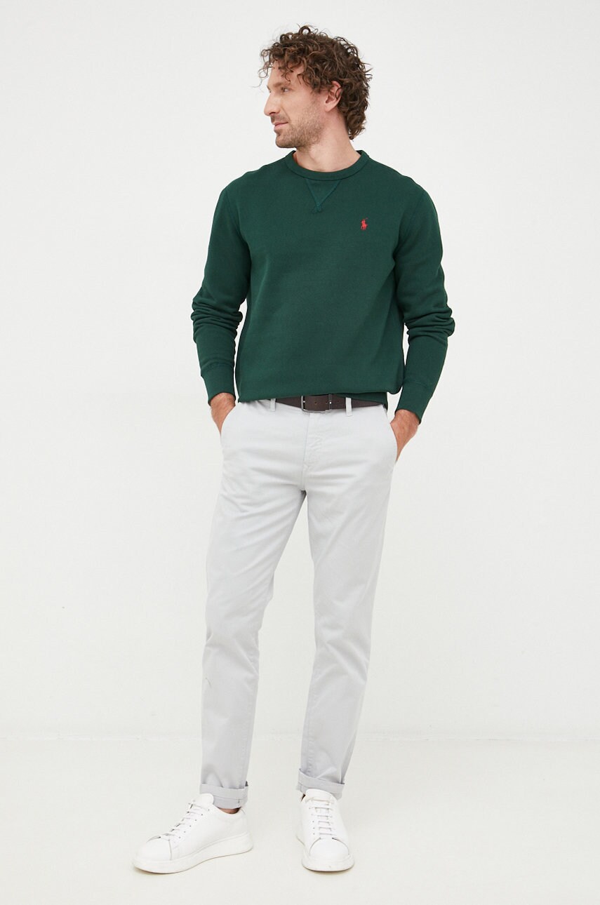 

Кофта Polo Ralph Lauren чоловіча колір зелений однотонна