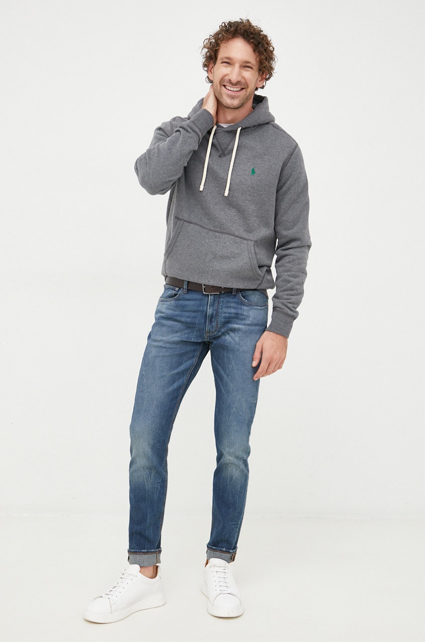 

Кофта Polo Ralph Lauren чоловіча колір сірий однотонна