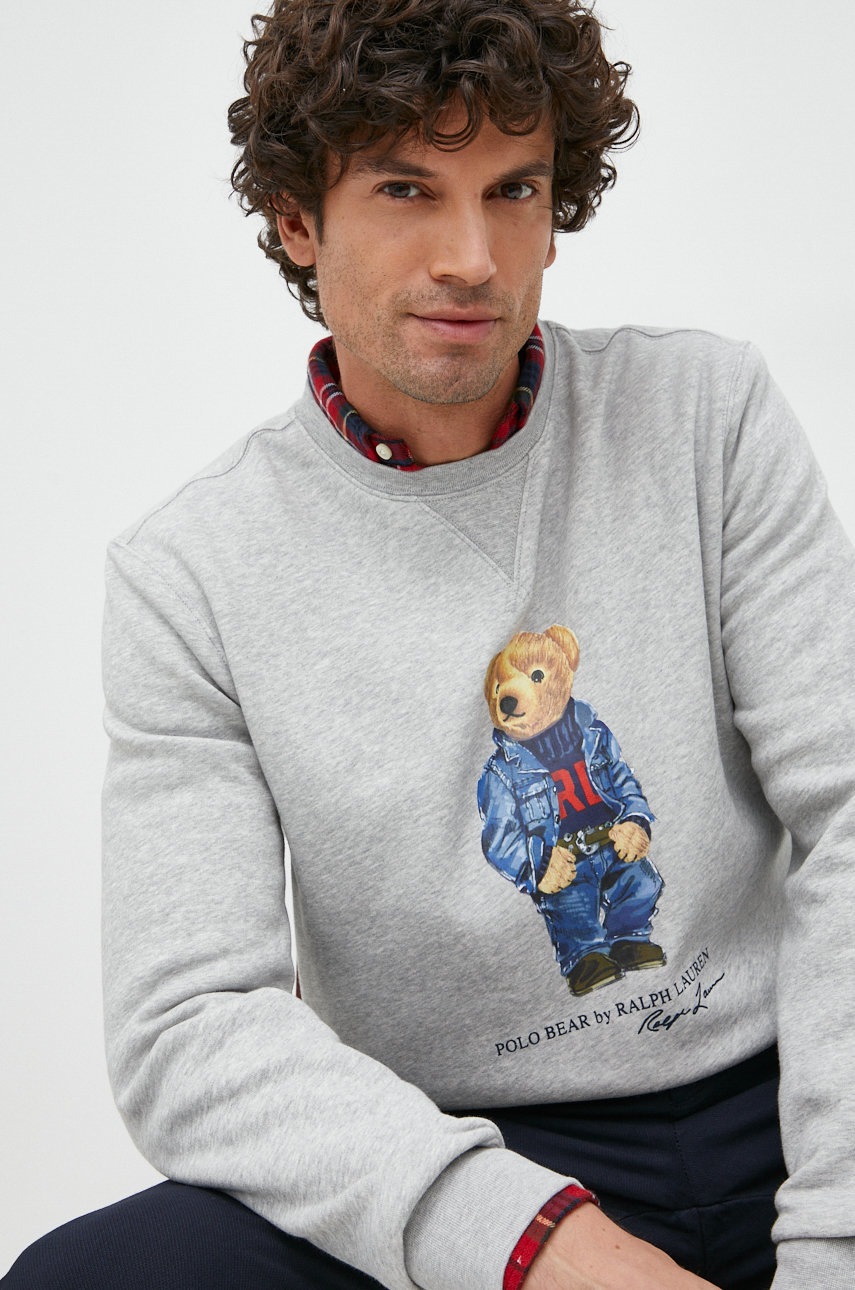 

Суичър Polo Ralph Lauren в сиво с принт, Сив