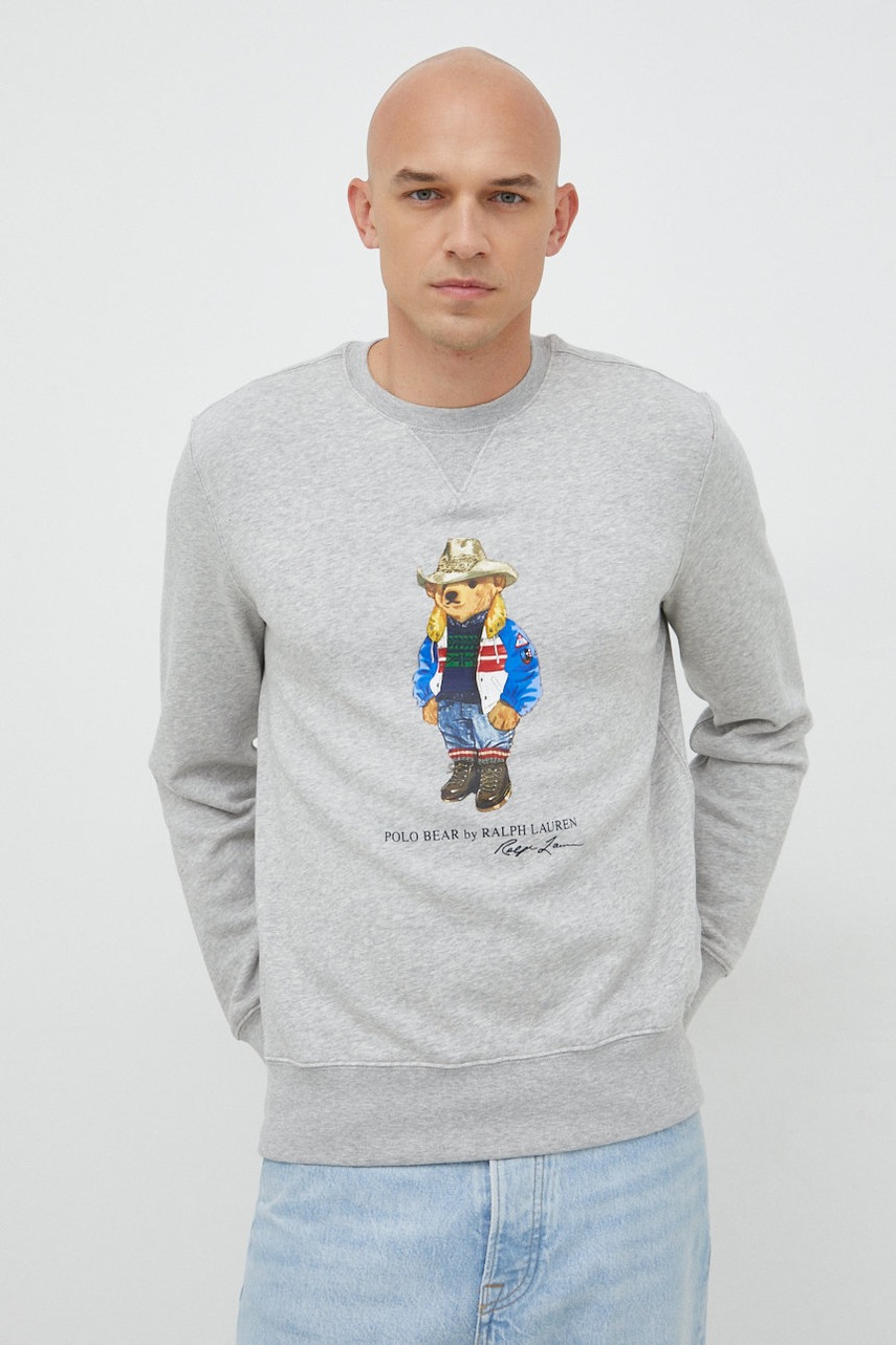 

Суичър Polo Ralph Lauren в сиво с принт, Сив