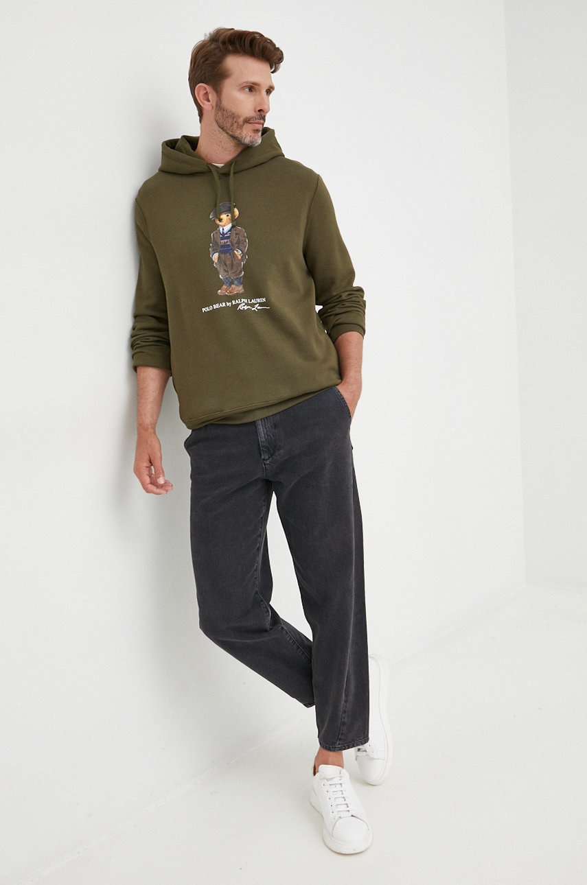 

Кофта Polo Ralph Lauren чоловіча колір зелений з принтом