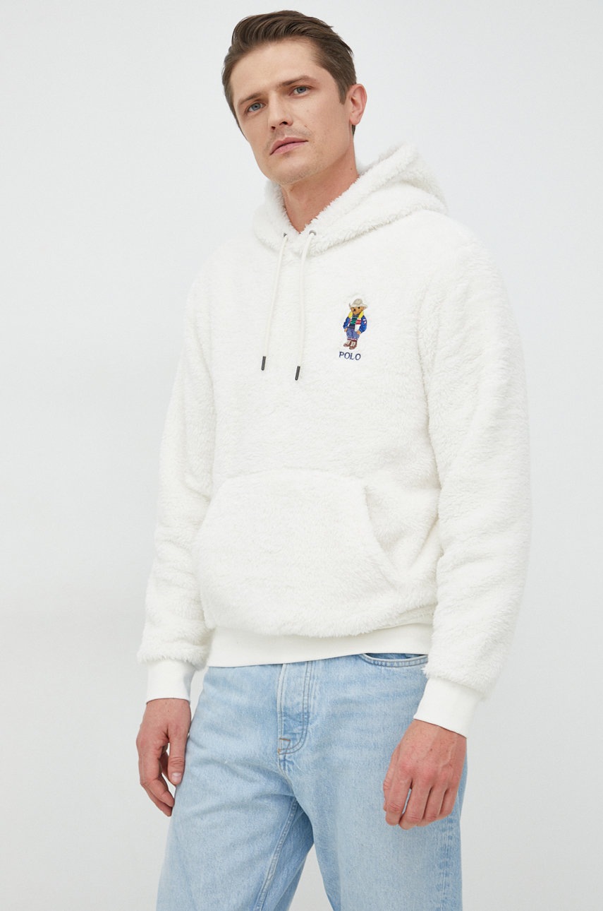

Суичър Polo Ralph Lauren в бежово с качулка с апликация, Бежов