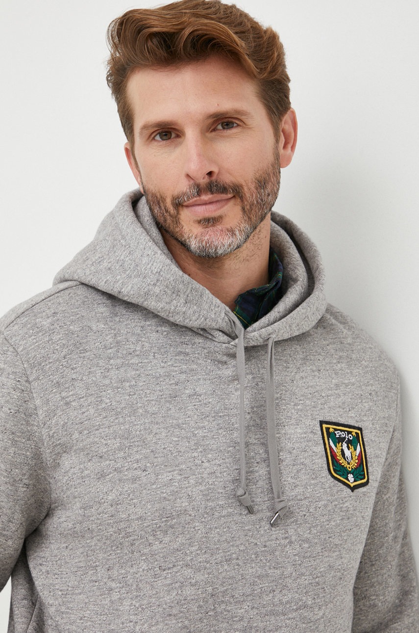 

Суичър Polo Ralph Lauren в сиво с апликация, Сив