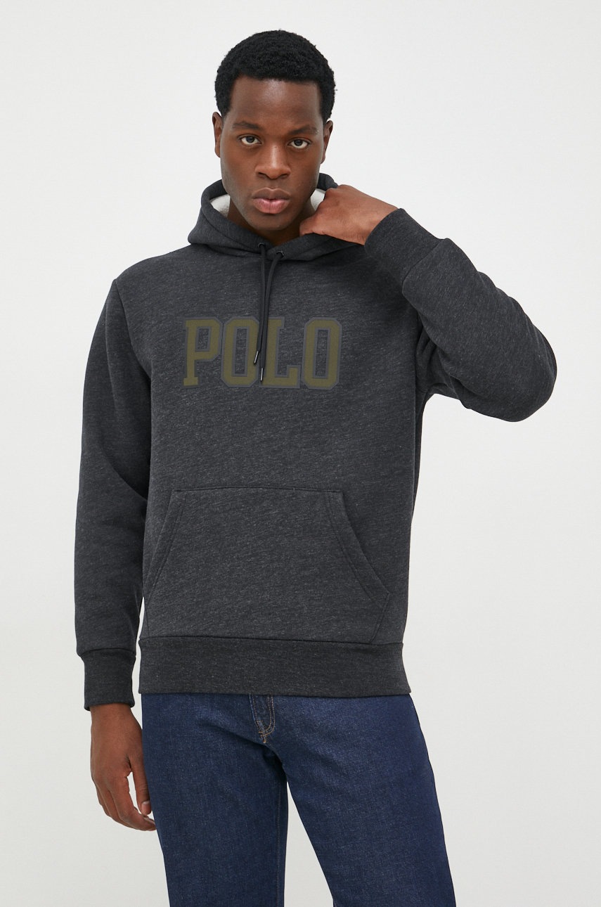 

Кофта Polo Ralph Lauren чоловіча колір чорний з принтом
