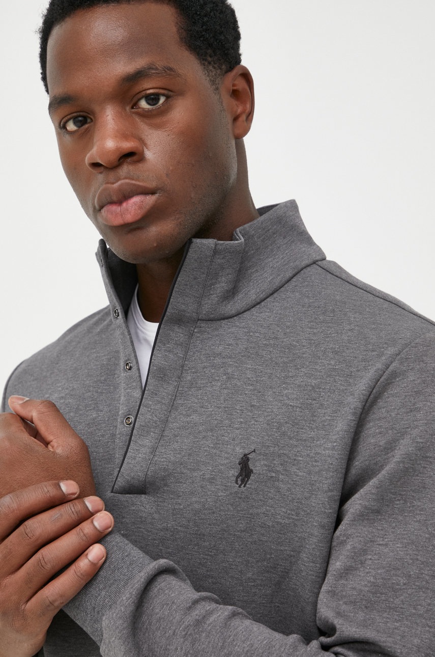 

Суичър Polo Ralph Lauren в сиво с изчистен дизайн, Сив