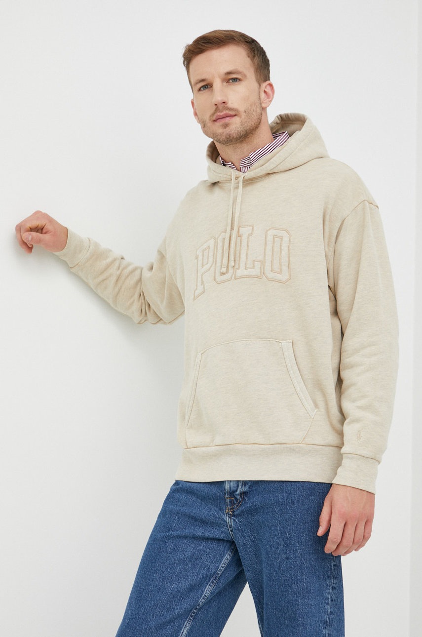 

Кофта Polo Ralph Lauren чоловіча колір бежевий з аплікацією