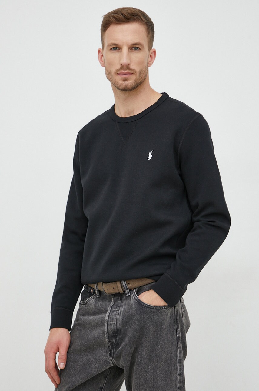 Levně Mikina Polo Ralph Lauren pánská, černá barva, hladká