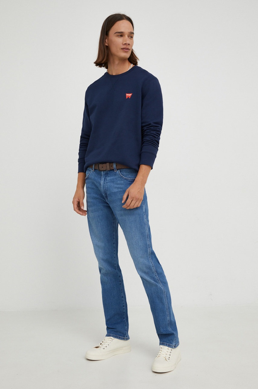 

Хлопковая кофта Wrangler мужская цвет синий с принтом