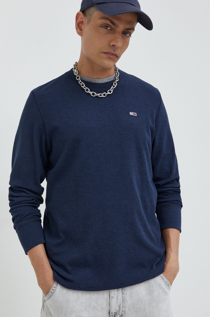 

Суичър Tommy Jeans в тъмносиньо с изчистен дизайн, Тъмносин