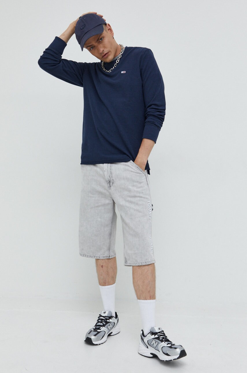 

Кофта Tommy Jeans чоловіча колір синій однотонна