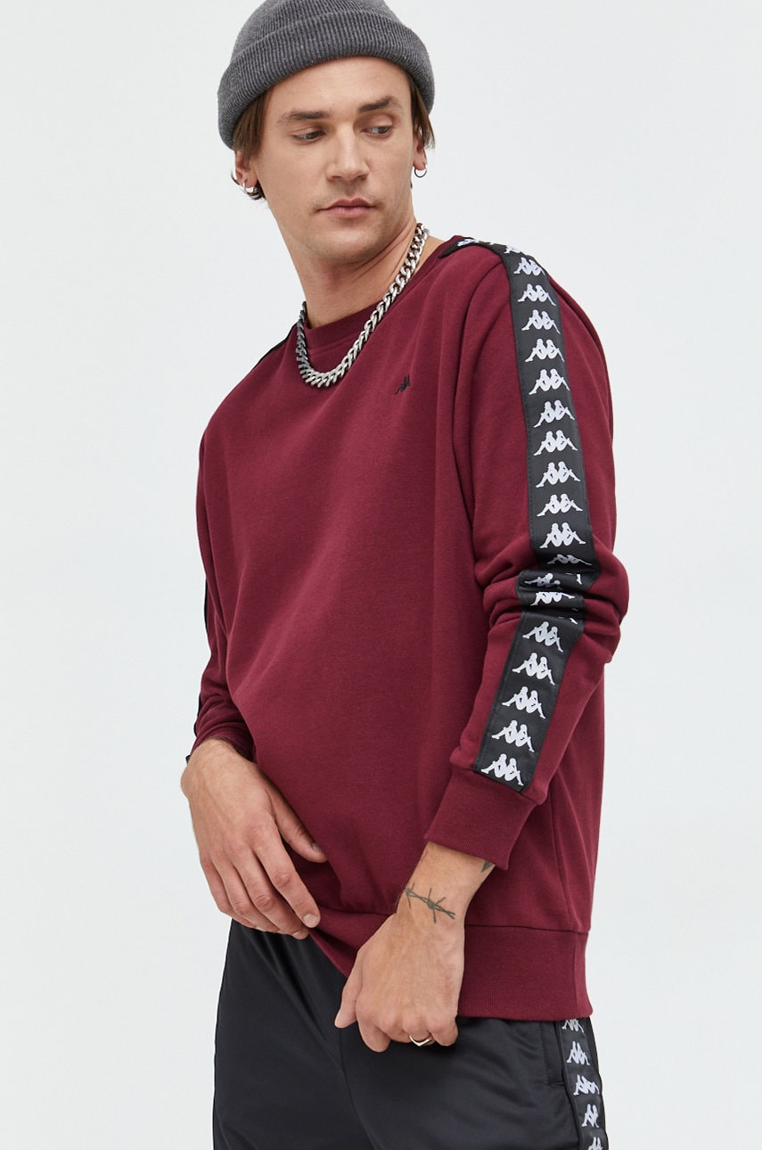 Kappa bluza barbati, culoarea bordo, cu imprimeu