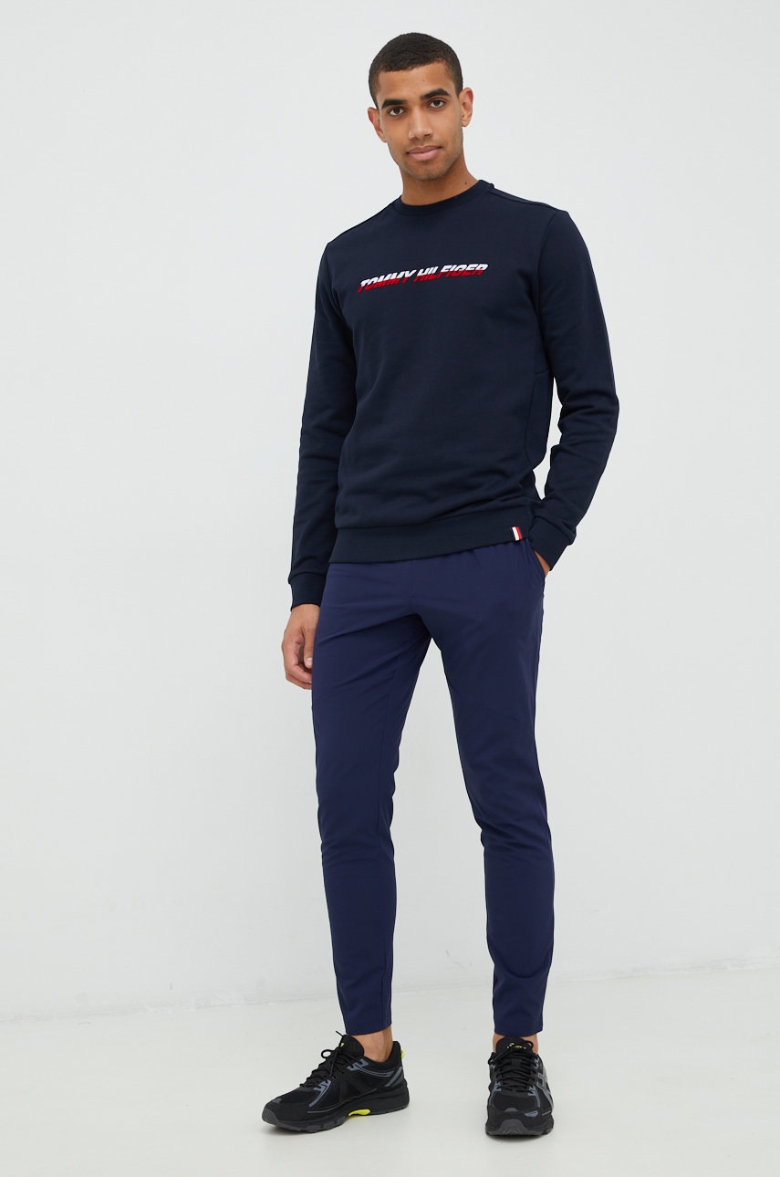 

Хлопковая кофта Tommy Hilfiger мужская цвет синий однотонная