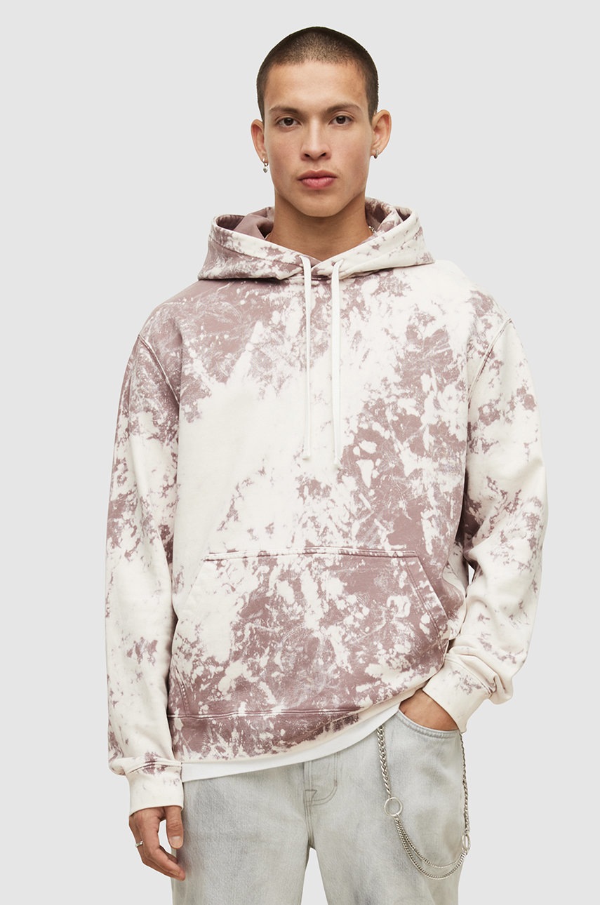 

Памучен суичър AllSaints с десен, Многоцветен