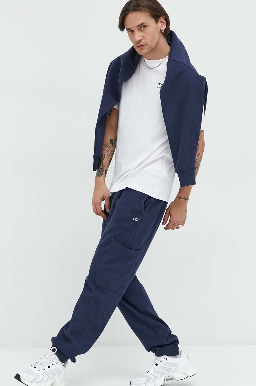 

Кофта Tommy Jeans чоловіча колір синій з аплікацією