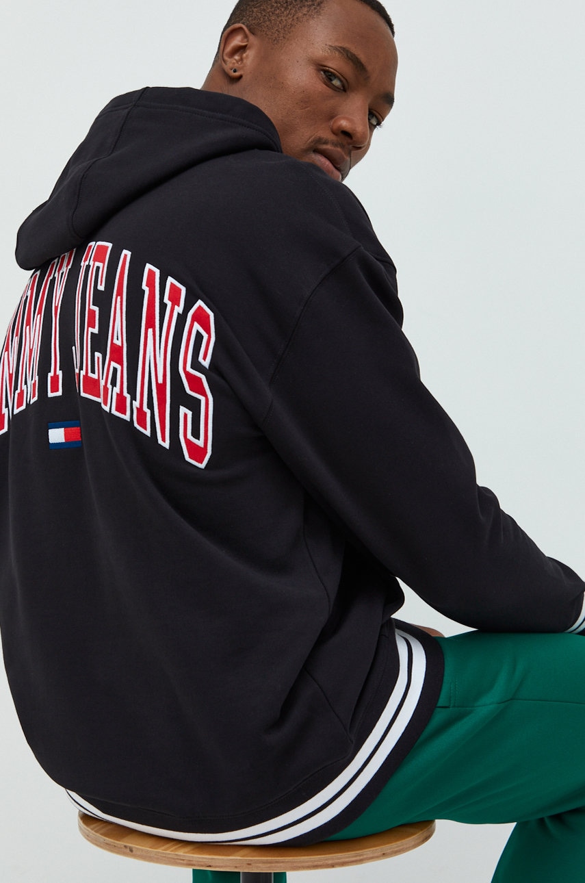 

Кофта Tommy Jeans мужская цвет чёрный узор