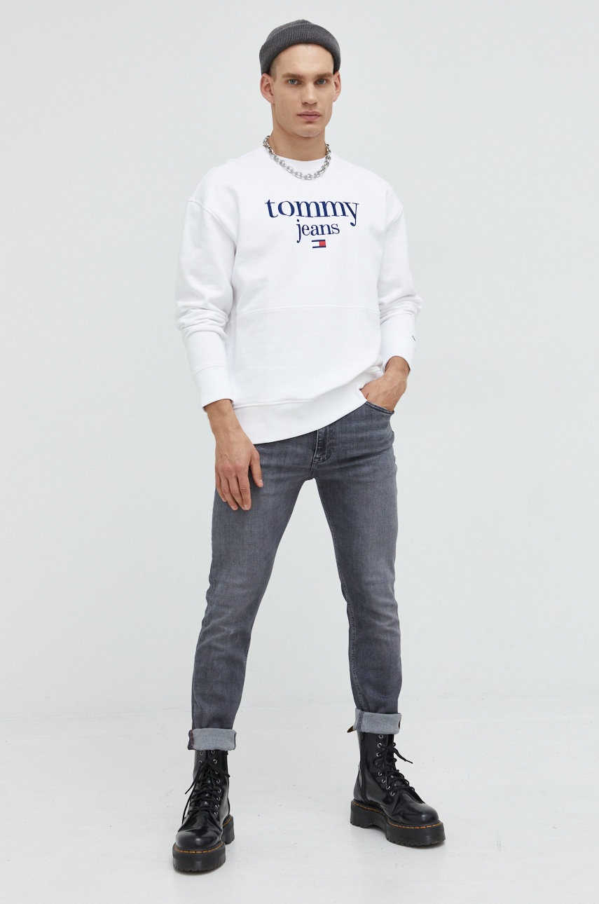 

Кофта Tommy Jeans чоловіча колір білий з аплікацією