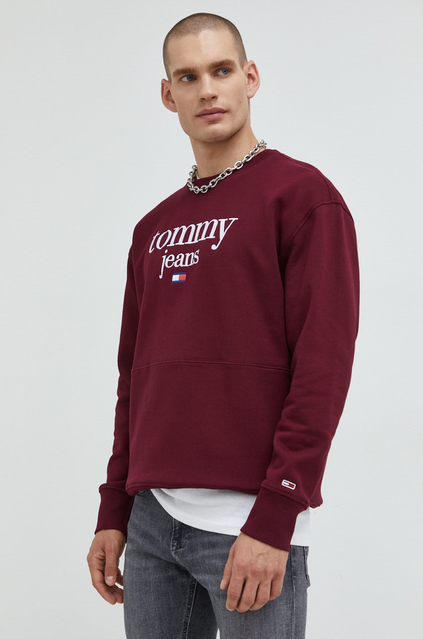 

Суичър Tommy Jeans в бордо с апликация