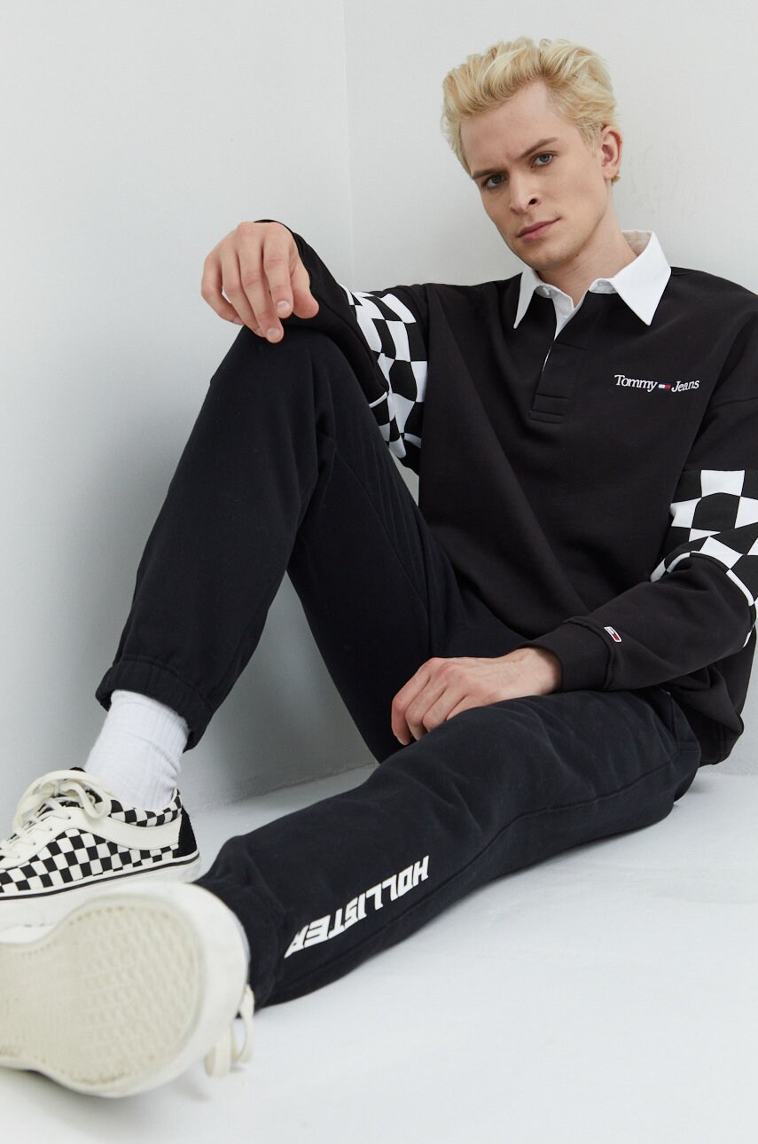 

Бавовняна кофта Tommy Jeans чоловіча колір чорний візерунок