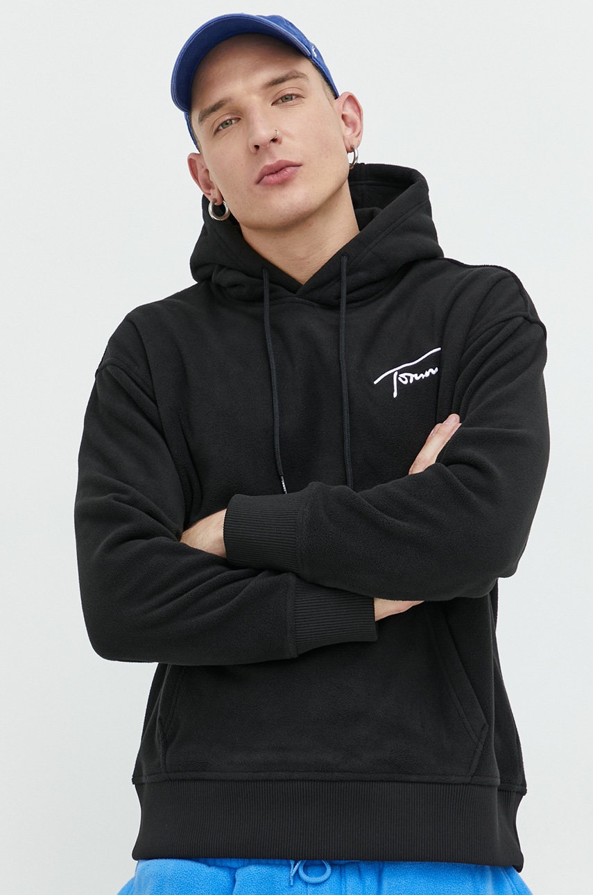

Суичър Tommy Jeans в черно с апликация, Черен