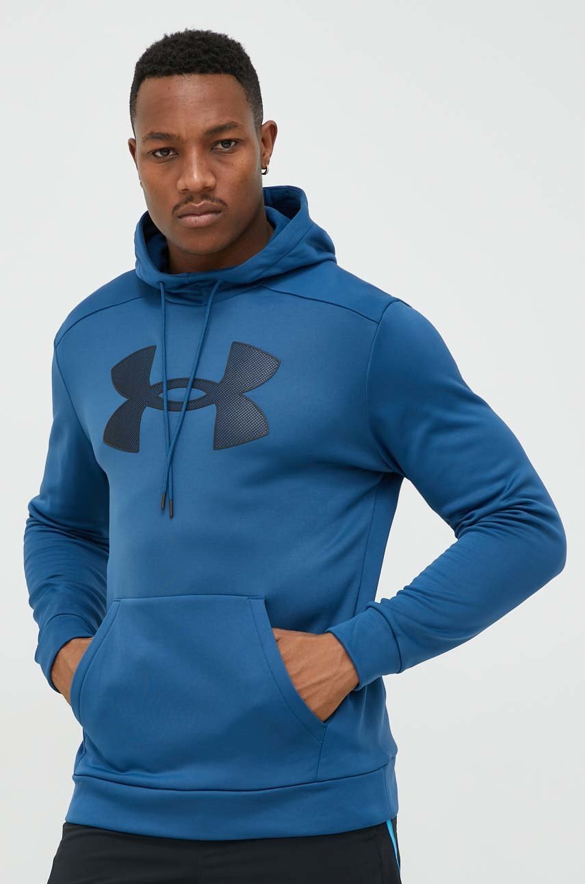 

Спортен суичър Under Armour Big Logo в тъмносиньо с качулка с принт, Тъмносин