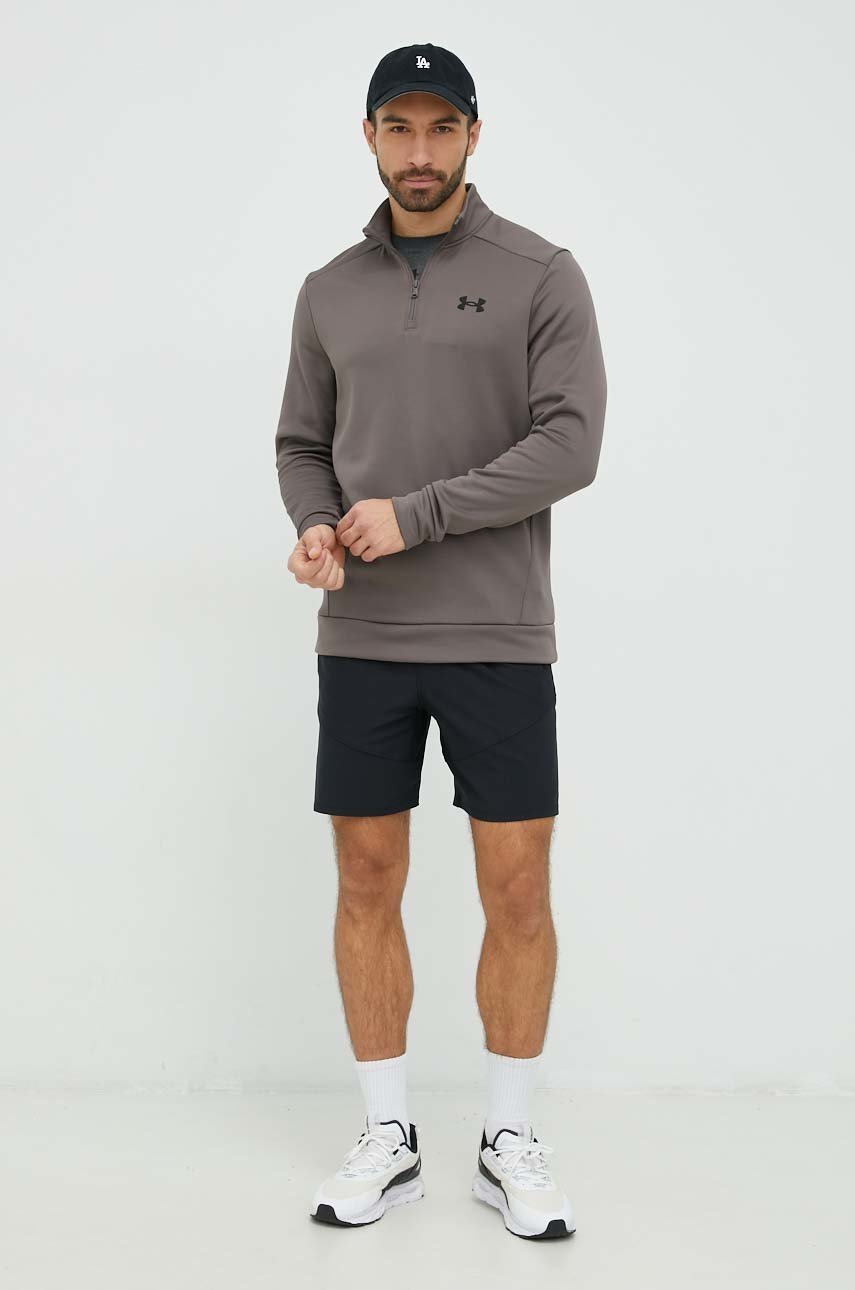 

Суичър Under Armour в кафяво с изчистен дизайн, Кафяв