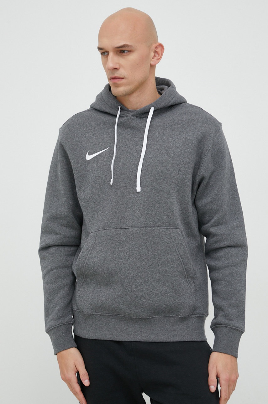 

Кофта Nike чоловіча колір сірий з капюшоном однотонна