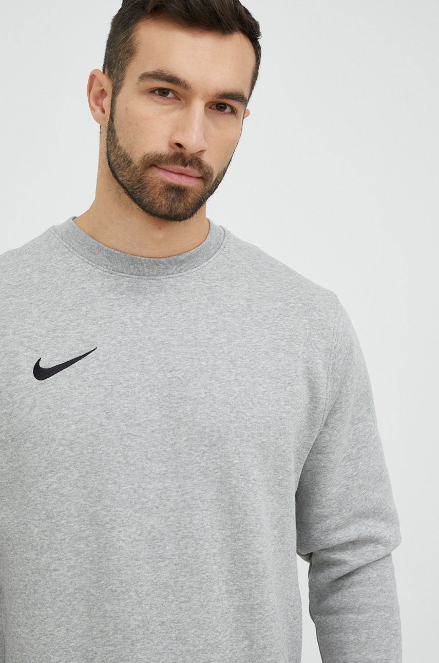 Mikina Nike pánska, šedá farba, jednofarebná