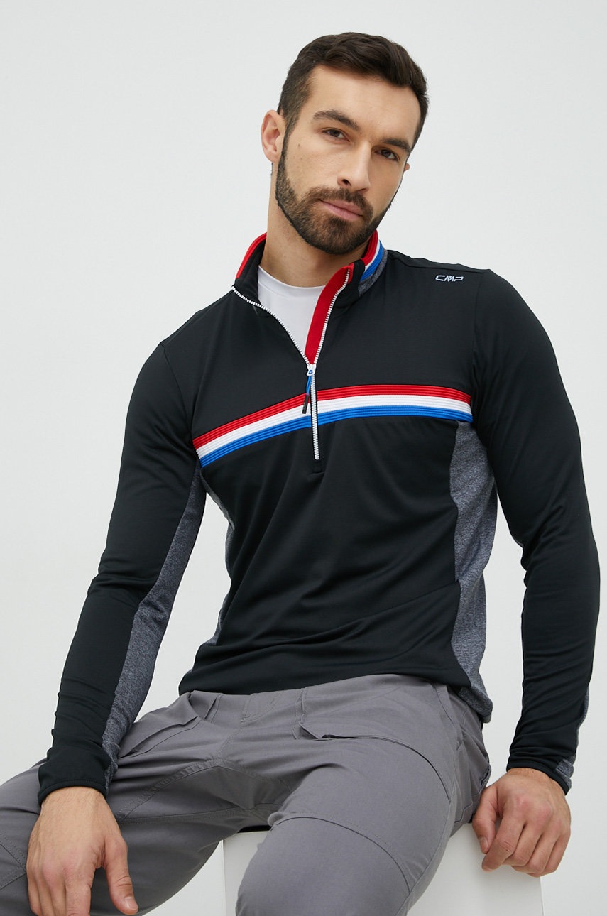 

Спортен суичър CMP в черно с десен, Черен