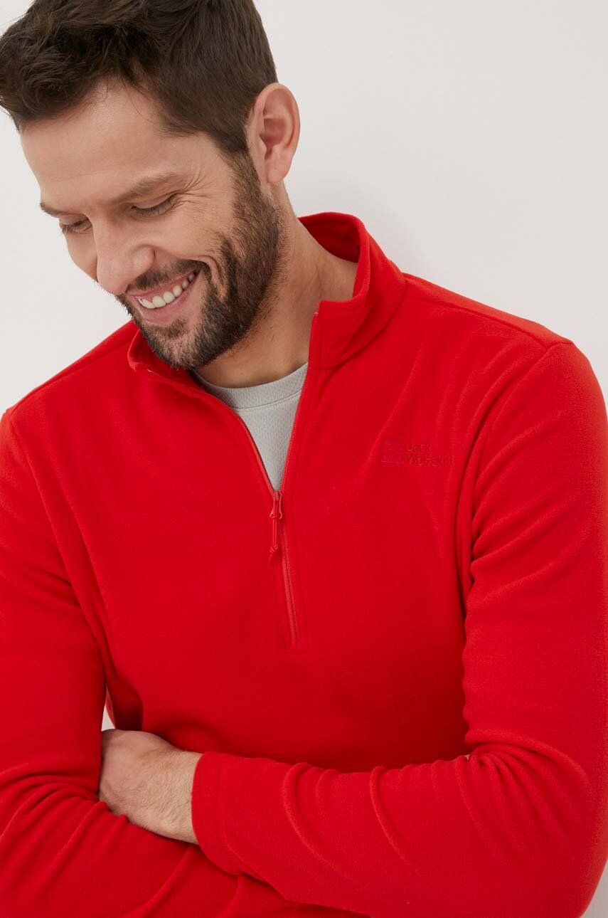 Sportovní mikina Jack Wolfskin Taunus červená barva - červená - 100 % Polyester