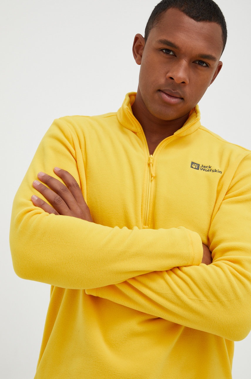 

Спортен суичър Jack Wolfskin Taunus в жълто с изчистен дизайн, Жълт