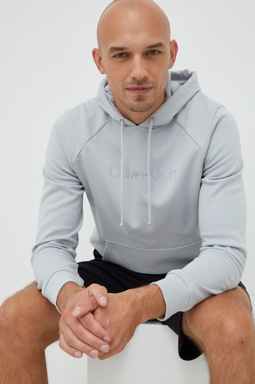 

Спортен суичър Calvin Klein Performance с принт, Син