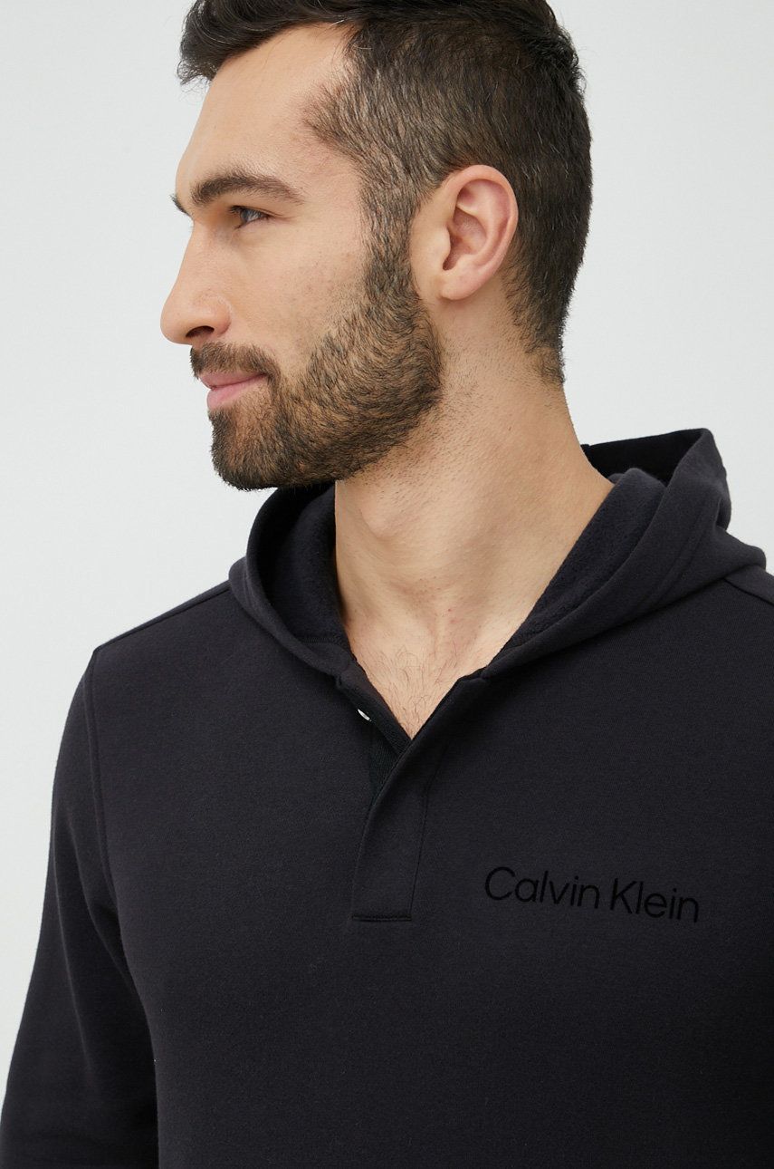 Tréninková mikina Calvin Klein Performance černá barva, s kapucí - černá -  Materiál č. 1: 59 %