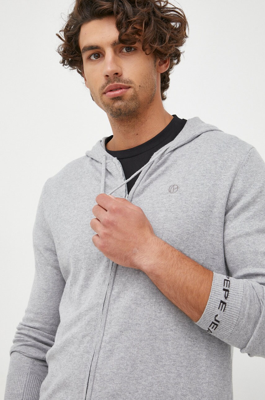 Pepe Jeans cardigan din amestec de lana barbati, culoarea gri, answear.ro