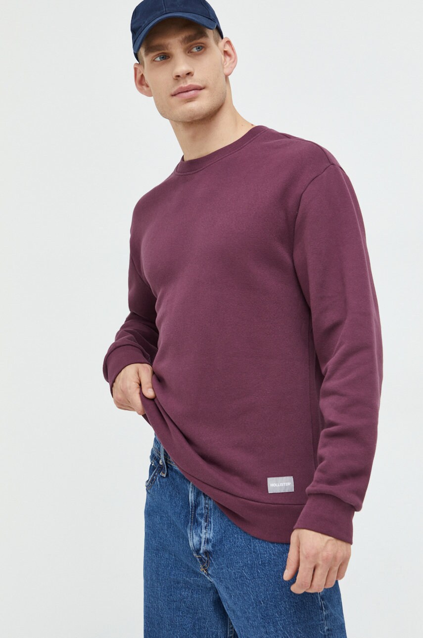 Hollister co. bluza barbati, culoarea violet, neted