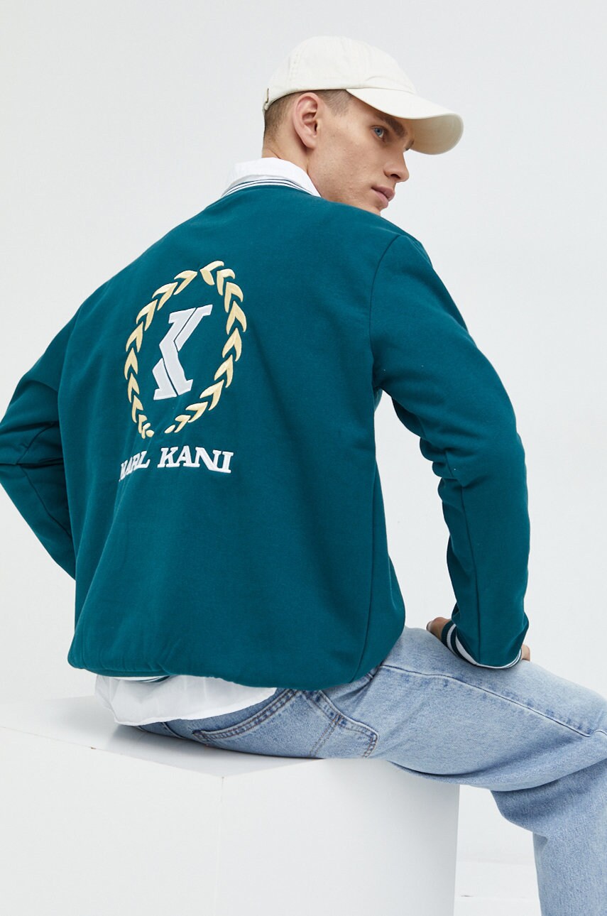 Karl kani bluza barbati, culoarea verde, cu imprimeu