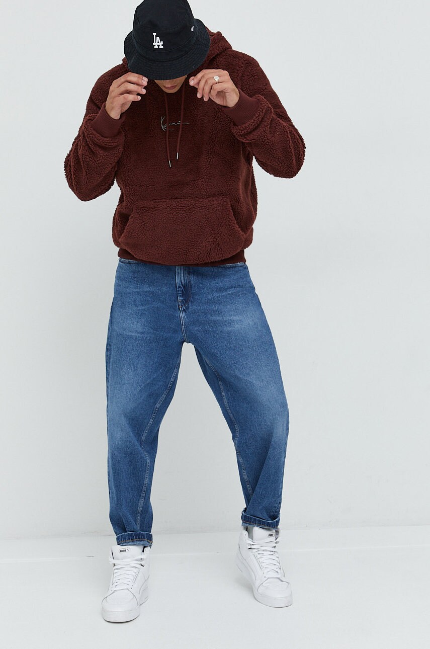 Karl kani bluza barbati, culoarea bordo, neted